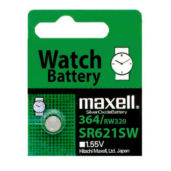 Maxell 364 - SR621 Silver Oxide Button Battery 1.55V - 100 Pack   Free Shipping