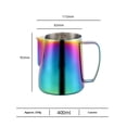 thumbnail image 3 of Stainless Steel Milk Frother - 400ml Steaming Pitcher - Perfect for Latte Art, Espresso & Cappuccino - Rainbow Color, 3 of 4