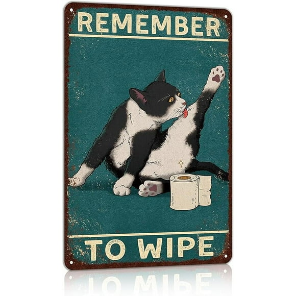 Vintage Bathroom Signs Decor Bathroom Pictures Wall Decor Cat Decor Metal Wall Art