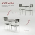 thumbnail image 3 of 3 Piece Dining Table Set, Dining Table and Chairs Set for 2, Kitchen Table Set for Small Spaces, Kitchen, Apartment, Gray, 3 of 7