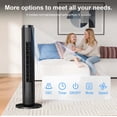 thumbnail image 3 of FREE VILLAGE 37 Inches Bladeless Tower Fan with Remote for Bedroom,90°Oscillation Standing Floor Fans that Blow Cold Air with 9H Timer & Child Lock,Ultra Quiet Small Cooling Fans for Office - Black, 3 of 7