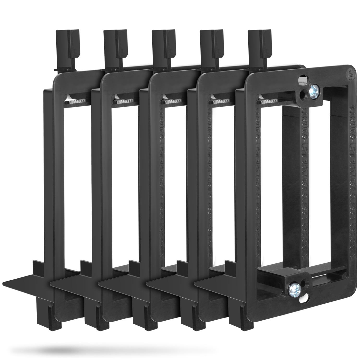 Low Voltage Mounting Bracket (1 Gang, 5 Pack), Fosmon Low Voltage Mounting Bracket (Mounting Screws Included) for Telephone Wires, Network Cables, HDMI, Coaxial, Speaker Cables