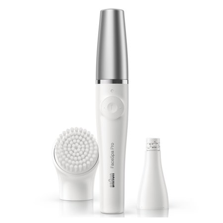 Braun 910 FaceSpa Pro Facial Epilator Kit, White and Silver