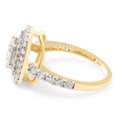 thumbnail image 4 of 2 1/4 Cttw Center 7MM Round Cut Lab Created Moissanite Diamond Double Halo Engagement Wedding Ring Jewelry Gift for Women in 14K Yellow Gold Over Sterling Silver (G-H Color, VVS1 Clarity, 2.25 Cttw)-9, 4 of 8
