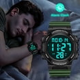 thumbnail image 6 of Men's Digital Sports Watch With Stopwatch/Alarm/Dual Time/ LED Backlight Outdoor Sports Waterproof Watch PU Strap Gifts for Man Christmas Gifts, 6 of 9