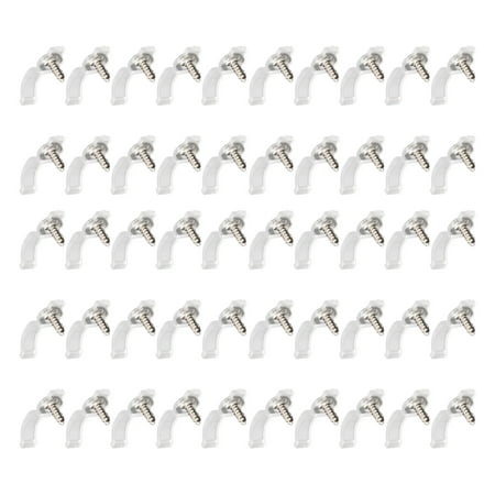 

Ymiko 50Pcs Mounting Clips Holder Rugged Easily Use Portable Light Clips Holder With Screws For LED Light Family Parties Mounting Rope LED Rope Light Clips Holder