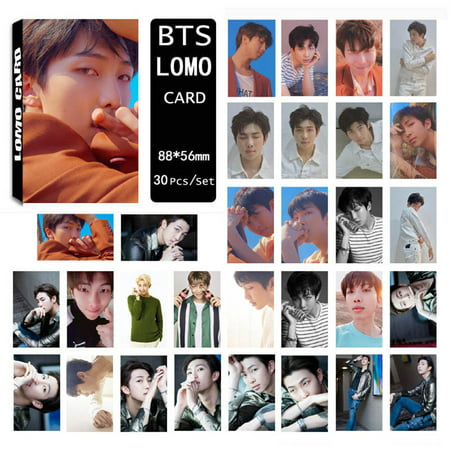 Fancyleo 30 Pcs/Set Kpop BTS Mini Lomo Cards Bangtan Boys Jungkook, Jimin, V, Suga, Jin, J-Hope, Rap Monster Photo Postcards Best Gift for The