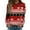 Deep Red, variant on Women's Fashion Casual Long Sleeve Christmas Printed Neck Sweatshirt Top, Raglan Sleeve Design, Comfortable Pullover for Women, Festive Holiday Wear,Dark Green,S