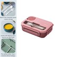 thumbnail image 1 of Student Lunch Box Thickened PP Plastic Material Partition Lunch Box Office Lunch Box Can Be Heated Pink, 1 of 6