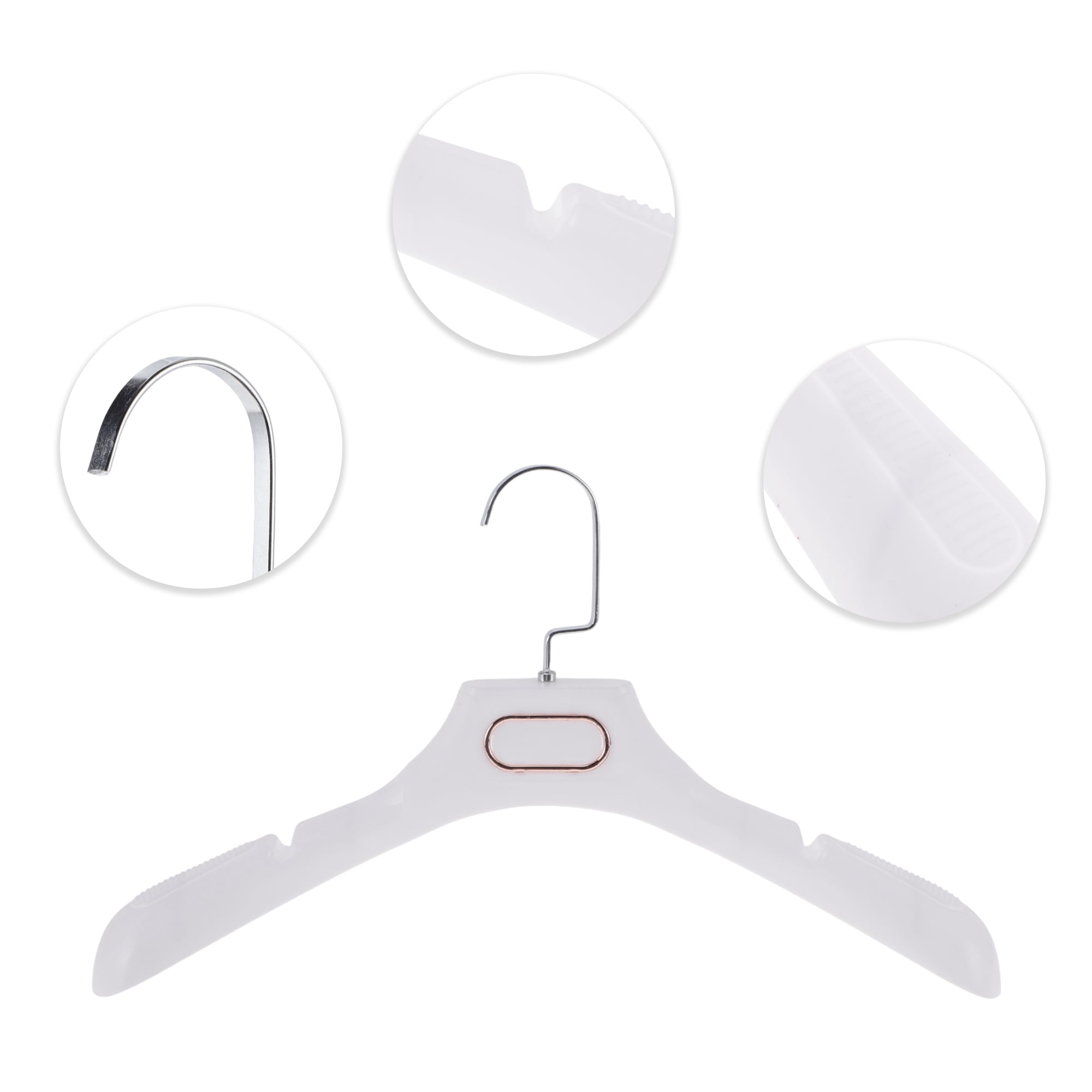 Unique Bargains 4 Pcs Clothes Hanger Space-saving Flat Hook Garment Hanger White