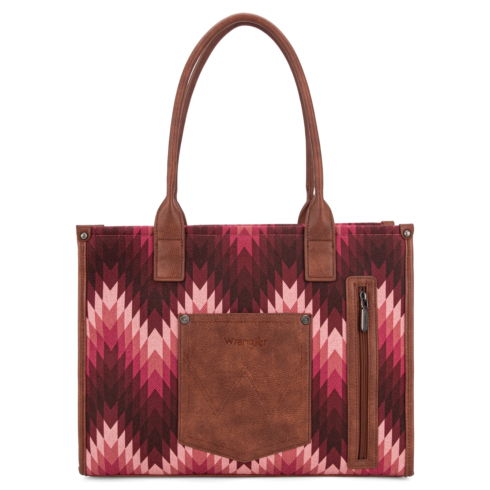 Wrangler Aztec Tote Bag for Women Western Top Handle Handbags and Purses, Pink