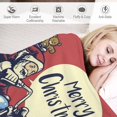 thumbnail image 3 of Merry Christmas Throw Blanket Soft Warm Vintage Santa Claus Motorcycle Lightweight Flannel Plush Fuzzy Blankets Gift for Women Kids Boys Teens 50X60 in, 3 of 6