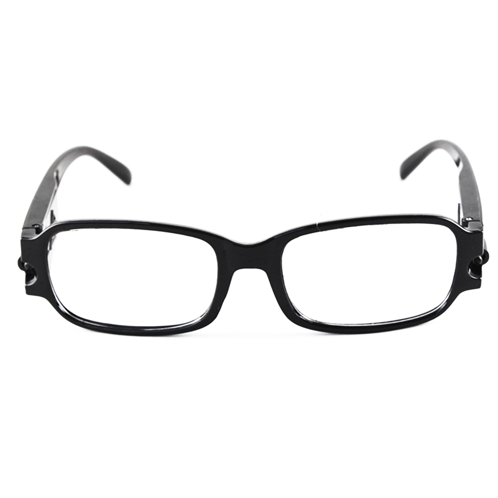Multi Strength LED Light Reading Glasses Square Frame Presbyopia Diopter Eyeglass