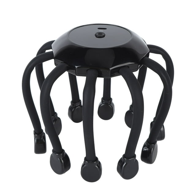 Electric Scalp Scratcher, 4 Modes Red LED Black Timing Vibration Massage Head Massager For Travel