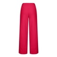 thumbnail image 2 of Capri Cotton Linen Pants for Women 2025 Summer Casual Wide Leg Pants Loose Fit Palazzo Pants Elastic Waist Cropped Trousers, 2 of 4