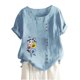 thumbnail image 5 of Camisetas de Manga Corta para Mujeres, Camiseta de Manga Corta Impresa Casual Hecha de 95% Poliéster 5% Spandex para Todas las Estaciones, Camisetas de Manga Corta para Mujeres, 5 of 6