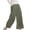 Army Green, variant on Clearance Fashion Ladys High Waisted Pants Women's Multiple Solid Color Cotton Linen Loose Casual Wide Leg Capris
