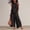 Black, variant on 2 Piece Matching Set for Women, Smocked Neck Sleeveless Tank Top and Palazzo Pants, Casual Summer Matching Outfit with Pockets, Green 2XL
