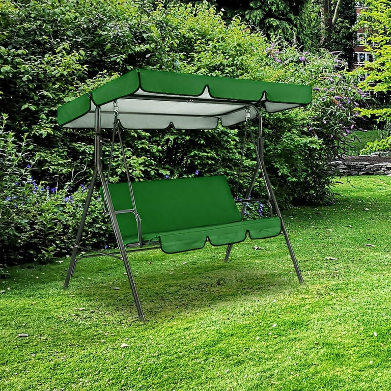 Patio Swing Canopy Replacement 3 Seater Garden Swing Seat Canopy Cover for Indoor Outdoor Canopy Furniture Dark Green