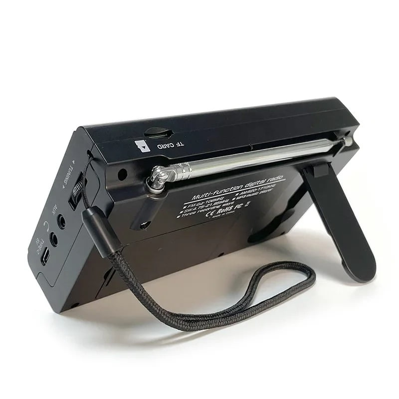 Portable Multi-Band Emergency Radio with Bluetooth, MP3 Player, Recording & Type-C Charging