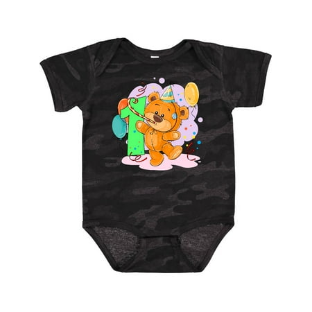 

Inktastic 1st Birthday Teddy Bear Boys or Girls Baby Bodysuit