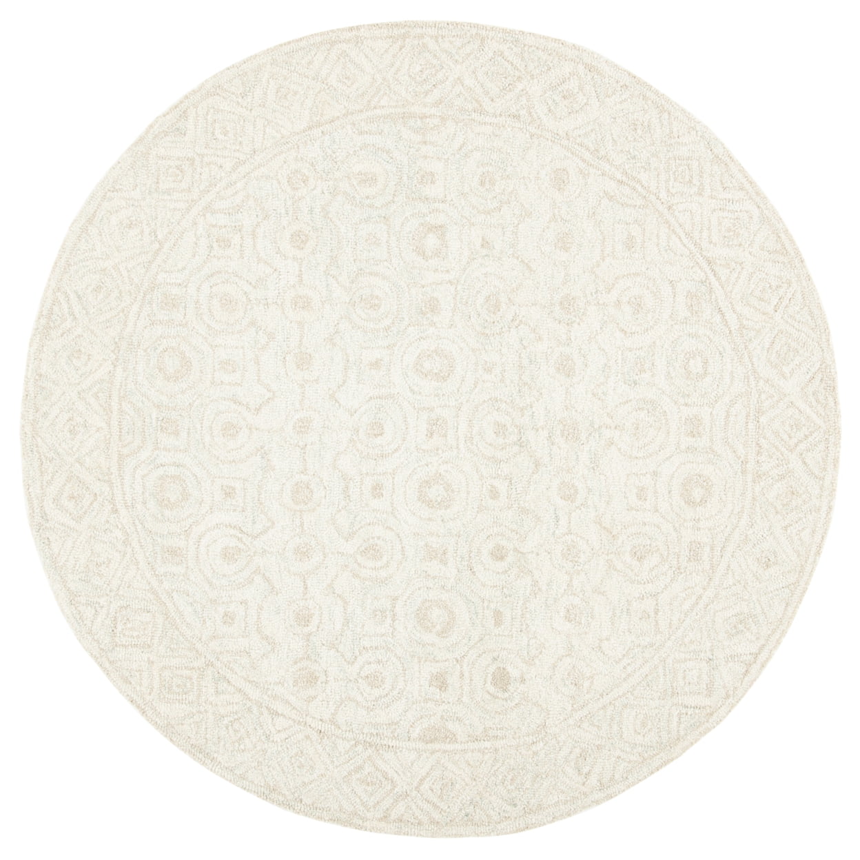 SAFAVIEH Micro-Loop Conchur Geometric Area Rug, Ivory/Light Green, 9' x 12'