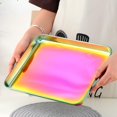 thumbnail image 2 of Rainbow Baking Tray - Stainless Steel Flast Food Serving Sheet, Rectangular Decorative Party Kitchen Pan (12.25 x 9.65 x 1 inch), 2 of 9