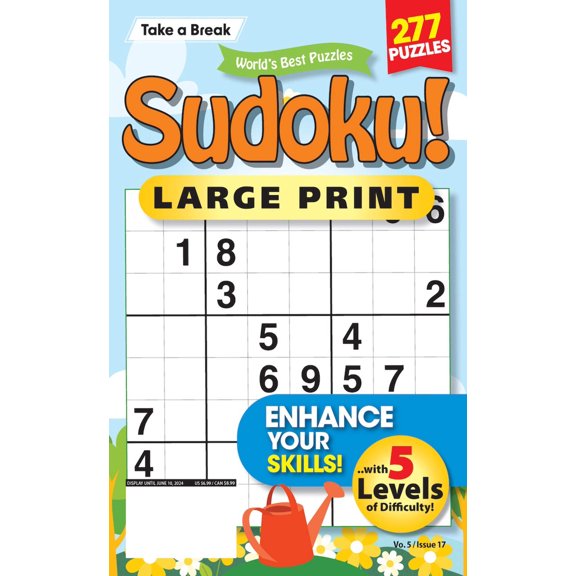 World's Best Puzzles Sudoku - Large Print, Volume 5 Issue 17 - Enhance Your Skills With 5 Levels of Difficulty