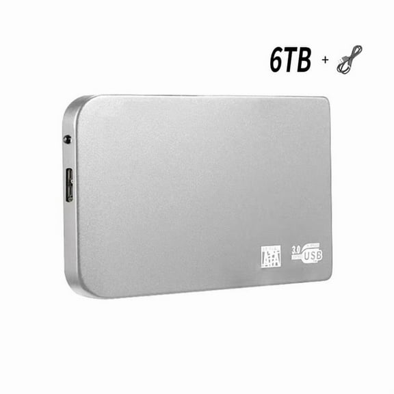 6TB Portable Mobile External Usb Hard Drive, Slim Hard Disk Memory Expansion Device Usb 3.0, Suitable For Storage And Backup Work On Pc, Mac, And Laptop Computers(Silver)