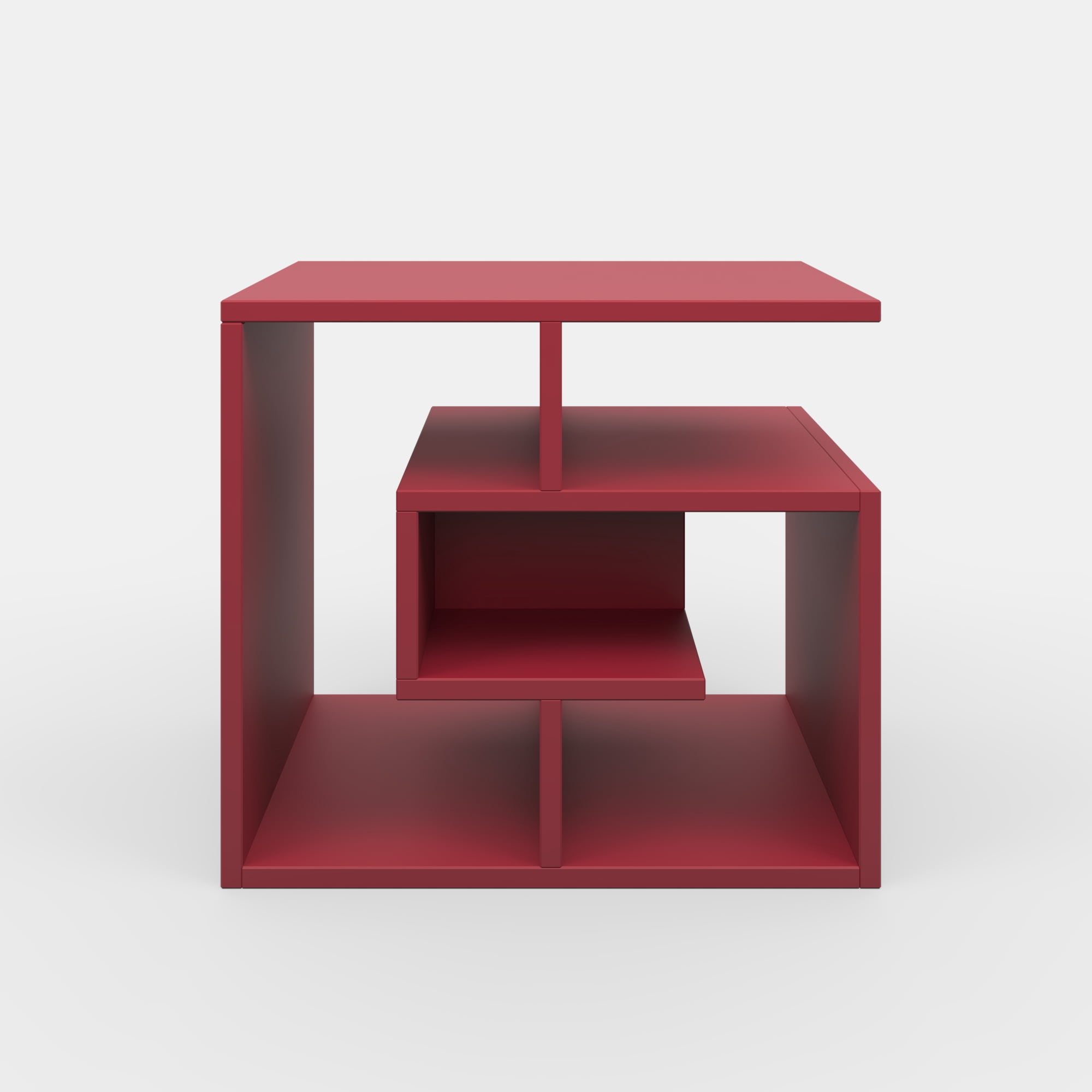 Ada Home Decor Furniture Burgundy 3 Tier Briscoe Modern Side Table