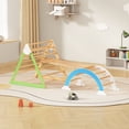 thumbnail image 3 of EUROCO Wooden Climbing Frame, Toddler Climbing Toys Indoor, Wooden Playground Climber with Ramp, Arch and Ladder, 3 of 9