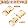 thumbnail image 3 of 2 Pcs Metal Quick Side Release Buckle, 14mm/0.6" Collar Buckles, Light Gold, 3 of 5