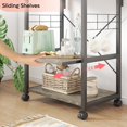 thumbnail image 4 of Bestier 4 Tier Bakers Racks for Kitchens Rack Storage Shelf Cart on Wheels Shelves Grey, 4 of 9