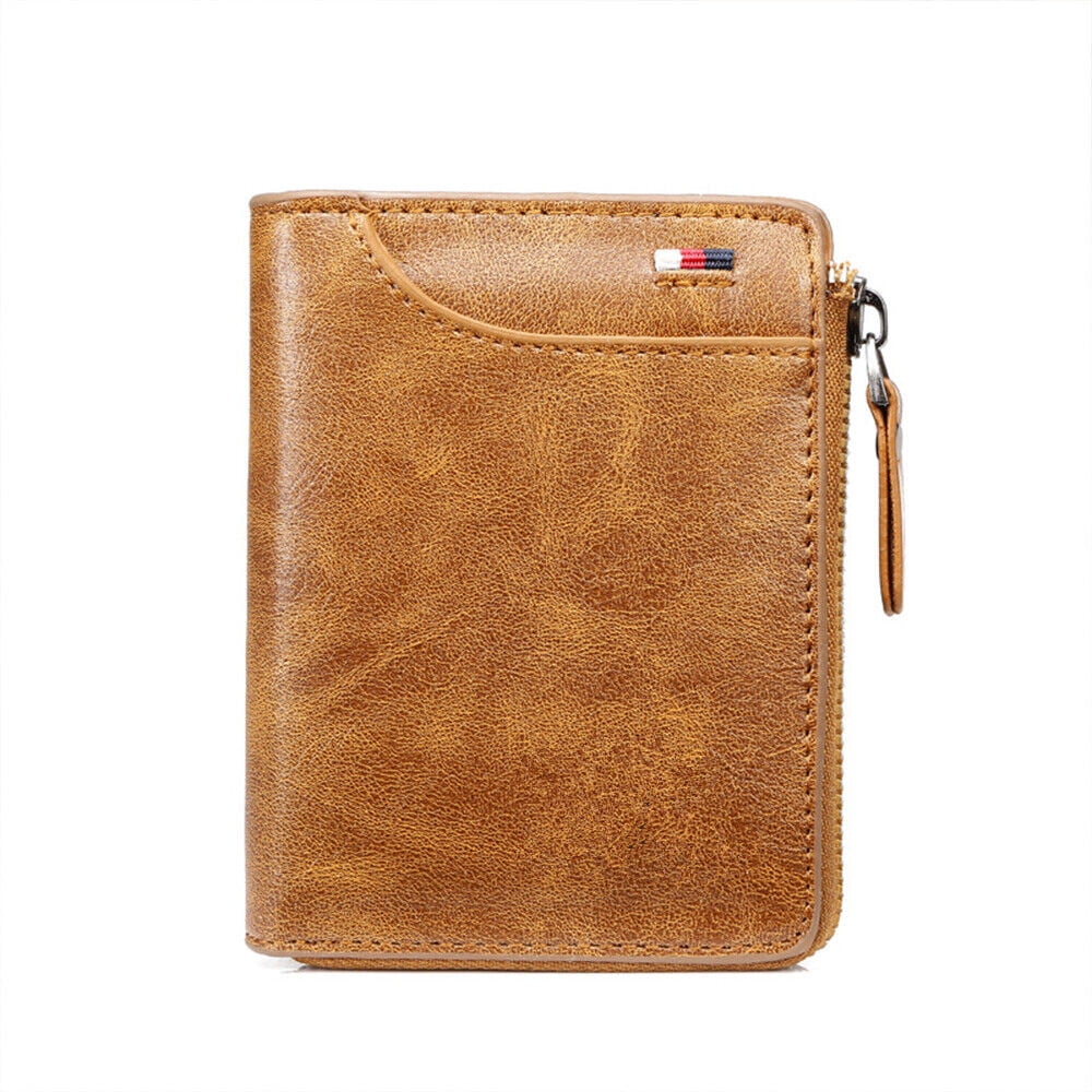 WildHorn Unisex Leather Bi-Fold Wallet For Men - Classic Grey, 4.5 X 3.7 X 0.7 Inches