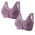 thumbnail image 1 of AherBiu 2PCS Sports Bras for Women Wireless High Support Push up Brassiere Button Front Closure Comfort Bras, 1 of 3