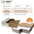 thumbnail image 2 of CH-BOX 50 Pack Letter-Size Corrugated Easy-Fold Box Mailer, Height Adjustable, 11 1/8" x 8 5/8" x 1/2 to 2", White, 2 of 6