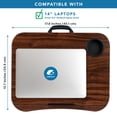 thumbnail image 3 of LapGear Cup Holder Lap Desk, Fits 14" Laptop, Espresso Woodgrain, 3 of 6