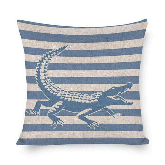 Farmhouse Pillow Cover Marine Animals Pillow Cases Alligator Throw Pillows for Bed for Living Room Bedroom Couch Sofa Chair Bed Pillow Covers Home Outdoor 16"x16"