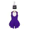 thumbnail image 2 of Yruioon Kids Girls Circus Ringmaster Costume Cosplay Carnival Halloween Party Dance Leotard with Purple 6, 2 of 7