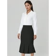 thumbnail image 3 of DARING DIVA Women's Elegant Knee Length Fishtail Pencil Skirt L Black, 3 of 6