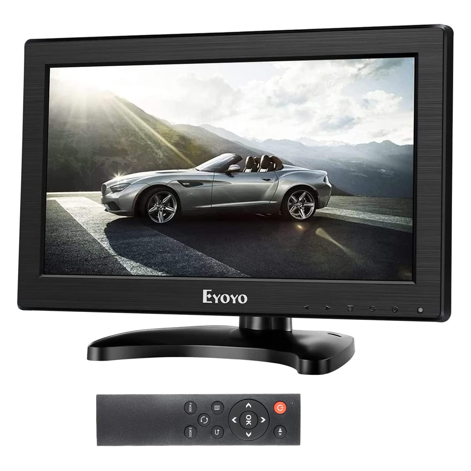 Eyoyo 12" TFT LCD Monitor AV HDMI BNC VGA Input 1366x768 Portable HD Color Screen Display（Black） -