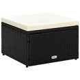thumbnail image 1 of vidaXL Footstool Ottoman Poly Rattan 53x53x30 cm Black, 1 of 5