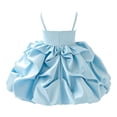 thumbnail image 5 of HJYCHN Dresses for Girls Spaghetti Strap Square Neck Party Dress with Pleated Bodice and Layered Ruffled Skirt for Kids Dress 6-7 Years, 5 of 9