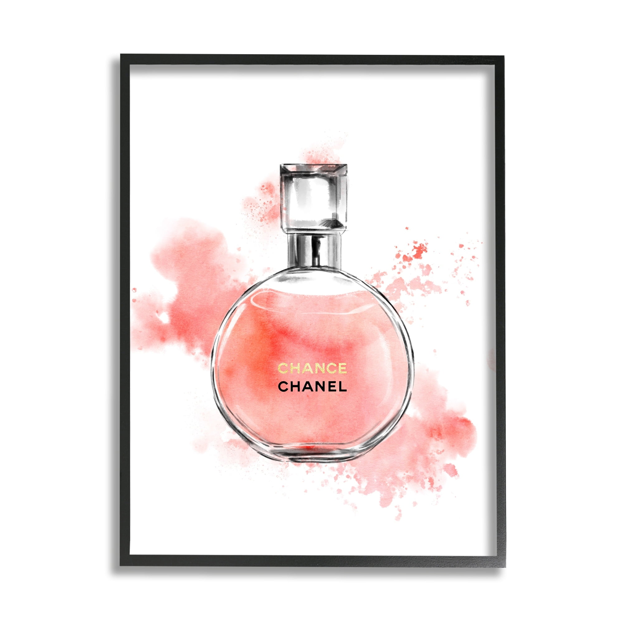 Stupell Industries Pink Fashion Watercolor Cosmetic Perfume Bottle Designer Glam, 11 x 14, Design by Ziwei Li