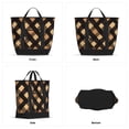 thumbnail image 3 of Large Capacity Insulated Tote Bag16.1×13.4×7.5in Thermal Insulation And Easy To Clean Strong Bearing Capacity Can Be Reused Argyle Plaid Brown_2, 3 of 8