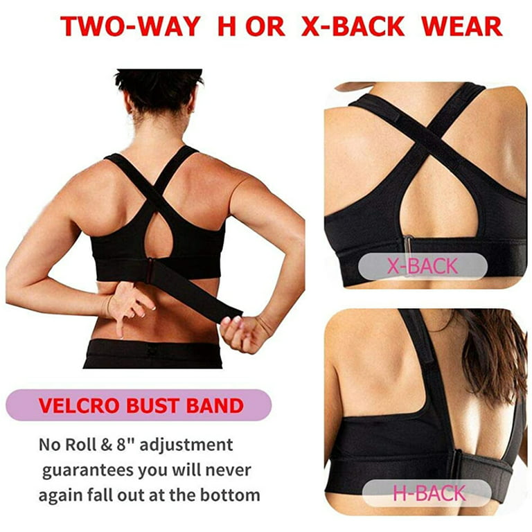 Elbourn 3Pack Women Plus Sports Bra High Impact Racerback Sports Bras  Wirefree Front Adjustable Workout Tops Bounce Control Gym Activewear Bra  （Black-3XL） 