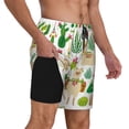 thumbnail image 2 of Kdxio Alpaca And Cactus Print Men'S Swim Trunks With Compression Liner 7 Inch Inseam Quick Dry Swim Shorts, 2 of 7