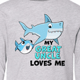 thumbnail image 4 of Inktastic My Great Uncle Loves Me with Cute Sharks Long Sleeve Youth T-Shirt, 4 of 5