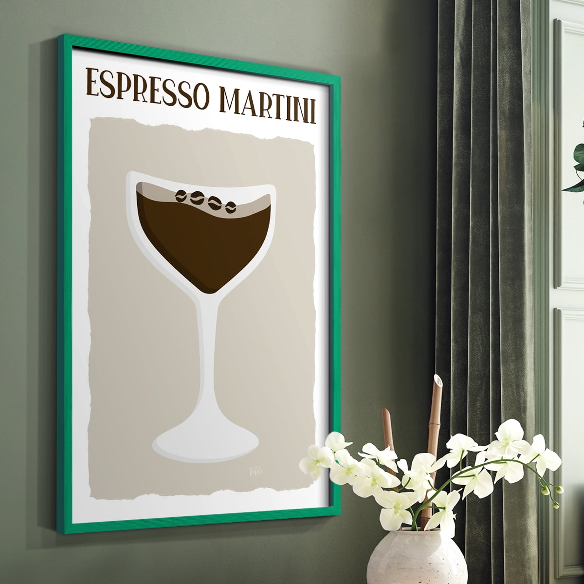 Espresso Martini in Paper Solid Wood 8 x 10 Framed Print
