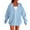 Blue, variant on Chiccall Women's Hoodie Jacket Solid Oversized Comfy Full Zip Sweatshirt Outwears